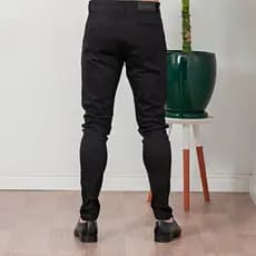 calça sarja Masculino bolso faca