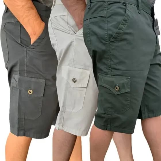 Bermuda Masculina Cargo Brim Sarja Premium