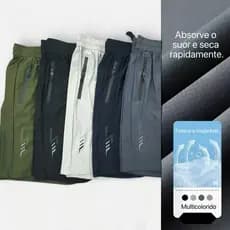 KIT 2 Bermuda Masculina Modelo Secagem Rápida 3 Bolso Com Ziper  Praia/ Academia /Corrida Tecido Gelado Com Elastano