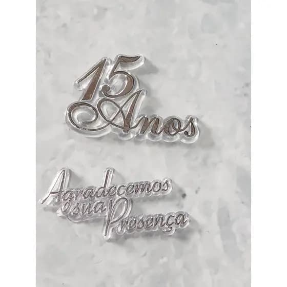 Aplique em acrílico kit com 13 unidades