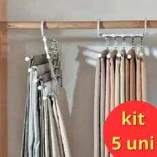 Kit 5 unidades Cabide de calça multifuncional