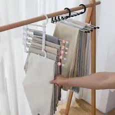 Cabide Para Calças Dobrável 5 Espaços Plástico E Aço Inox PRONTA ENTREGA