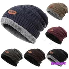 Touca De Inverno Masculina Grossa De Algodão Quente
