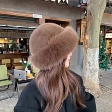 Chapéu De Pelúcia De Luxo USNOWHP , Balde De Pele Sintética Grosso Coreano , Chapéus Fofos De Inverno Casuais Para O Dia