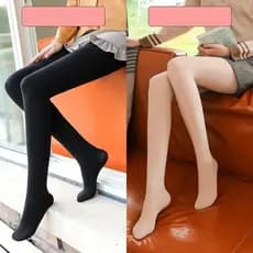 Meia Calça Com Pés E Sem Pés Segunda Pele Forrada Com Pelinho Quente Para Frio Grossa De Inverno Para Adulto Feminina