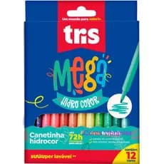 Canetinha Para Pintar Colorir Mega Hidrocolor 12 Cores  Tinta Lavável