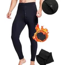 Meia Calca Masculina Flanelada Peluciada Interna Para Inverno Com Botão