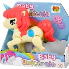01 Brinquedo Unicórnio Baby Com Som Luz Super Fofo - Original