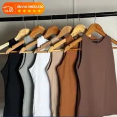 Regata Blusinha Feminina Suplex Premium Duplo B谩sica Elegante Blogueira Tendencia