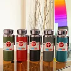 Garrafa Térmica de 600ml para café chá água bebidas quentes e frio   alça de carregamento rigida filtro incluso