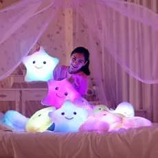 Brinquedo De Pelúcia Almofada Estrela Brilhante Romântica E Colorida Cinco Estrelas Decorativas Presente De Aniversário De Menina