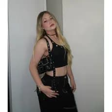 blusa feminina regata halter com forro com ilhós metálicos tendência moda gringa cropped ilhós