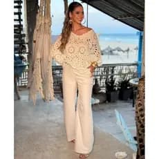 Blusa feminina em Crochê casaul elegante para combina qualquer seu look no qualquer ocasicão 505