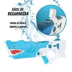 Lançador de Água Power Tubarão DM Splash Pistola de Água Elétrica Recarregável