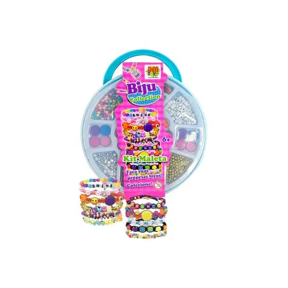 BIJU COLLECTION KIT MALETA Para As Crianças Criarem Suas Pulseiras, Colares, Bijuterias