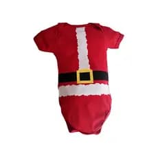 Body Manga Curta Natalino Body Para Bebês Tamanho P/M/G Roupinha De Bebê Para Natal Papai Noel Body Vermelho Parecendo Roupa De Papai Noel