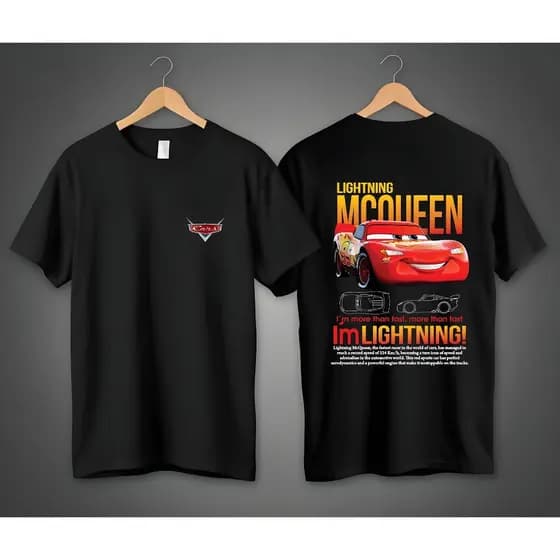 Camisa Camiseta Relâmpago Mcqueen ou Sally Camisa 100% Algodao Estampa Grande tendencia 2025