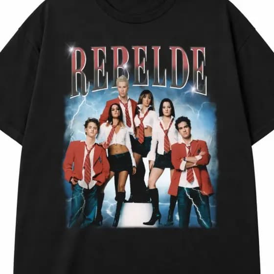 T-shirt Unissex 100% Algodão Confortável Grupo RBD Rebelde Integrantes Camiseta Estampada Blusa Básica