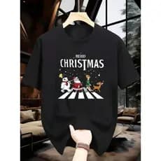 Camiseta Masculina Camisa Natal Abbey Road 100% Algodão Premium Festas Natalinas