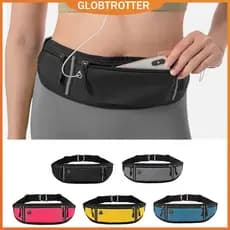 Globetrotter Corredor De Bolsa De Corrida Ajustável Correia De Exercício Saco De Cintura Elástico Porta Telefone Slim Fanny Pack Para Bolso De Jogging Unisex