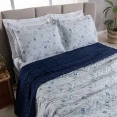 Cobre Leito Dupla Face Casal Queen 3 Pças Estampado  2,60m x 2,40m Lançamento