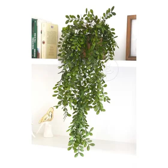 Arranjo de Folhagem Artificial Pendente Realista Toque Natural Para Prateleira
