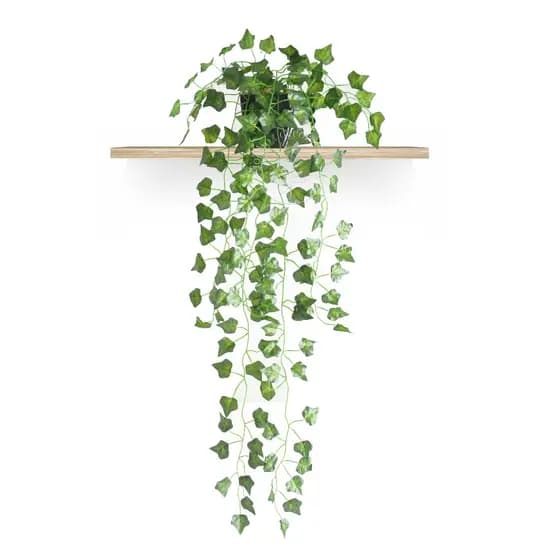 Vaso Preto P com Planta Artificial Pendente Folhagem Caída Para Decoração de Prateleira - Hera/Jiboia