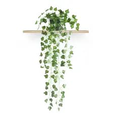 Vaso Preto P com Planta Artificial Pendente Folhagem Caída Para Decoração de Prateleira - Hera/Jiboia