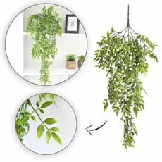 Folhagem Pendente Planta Artificial Avulsa Para Arranjo Parede Verde Muro Ingles Planta Caída - 1 Unidade