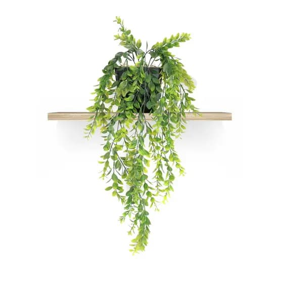 Arranjo de Planta Artificial Pendente Folhagem Planta Caída C/ Vaso Preto Para Decoração de Prateleira