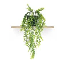 Arranjo de Planta Artificial Pendente Folhagem Planta Caída C/ Vaso Preto Para Decoração de Prateleira