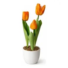 Arranjo de Tulipa Toque Real de Silicone Vaso Decorativo para Mesa Sala Escritório Salão Banheiro