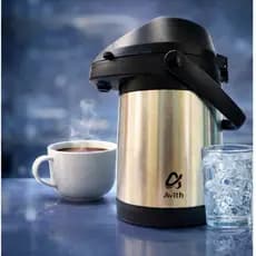 Garrafa Térmica 2,5 Litros Aço Inox Parede Dupla Giratória Cromada
