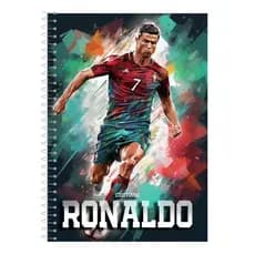 Caderno Cristiano Ronaldo 1, 10 ou 20 Matérias Personalizado