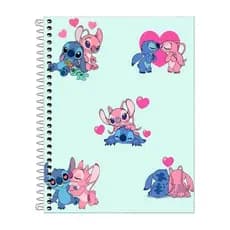 Caderno Lilo Stich 1, 10 ou 20 Matérias 320 Folhas Capa Dura