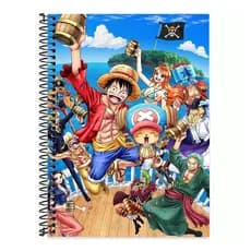 Caderno One Piece 1, 10 ou 20 Matérias 160 Folhas Capa Dura