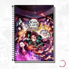 Caderno Demon Slayer  Capa Dura Premium | 1 ou 10 Matérias, Modelo Universitário Ideal para estudos