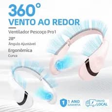 Ventilador Flexível De Pescoço Portátil Usb Recarregável Ideal Para Acampar Viajar Treinar Refrigeração Rápida