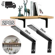 Mão Francesa 2Pcs Suporte Cantoneira 39cm 30cm 24cm para Prateleira Industrial Bancada Até 100kg