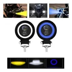 Par Faróis De Milha Moto Farol De Led Angel Eyes 15000lm Farol 3 Polegada