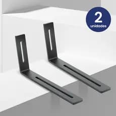 Suporte Mão Francesa Invertida Ferro Reforçado 24/30/39cm Para Cantoneiras Mesa Balcão Prateleira Industrial Até 50kg