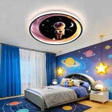 Luminária de teto do quarto Desenho animado de astronauta 3 cores Quarto de menino para sala de estar Ceiling Lights