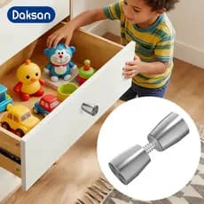 Puxador De Guarda Gaveta Infantil Inox Premium 89mm Ideal Para Para Portas De Madeira Vidro E Metal Prevenção Ferrugem