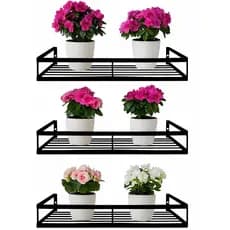 Kit 3 Suporte de Parede Para Vaso pequeno De Plantas Porta Flores Prateleira Organizadora Pendurar