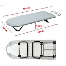 Tábua de Passar Roupa Portátil Dobrável Mesa Cama Porta Ferro Compacta Reforçada 108 cm