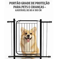 Portão Ajustáve  para Pet e criança 80cm extensor vai até 100 cm grade proteção cachorro cães Dog
