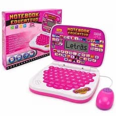 Notebook Laptop Infantil Bilíngue Educativo Com Mouse Aprende Inglês