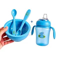 Kit Refeição Master Para Bebê Pratinho + Copinho + Colher Silicone