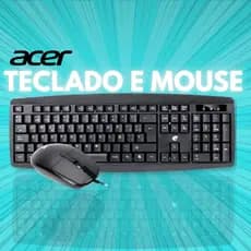 Kit Mouse e Teclado Para Escritório Notebook Office Trabalho Português Brasil Abnt2 Acer EAK030