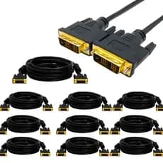Cabo (KIT COM 10) DVI-D x DVI-D Macho | DVI x DVI | Para Monitor 1,5m full HD
